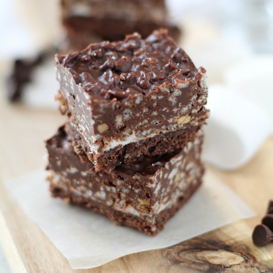 Chewy Chocolate Marshmallow Bars