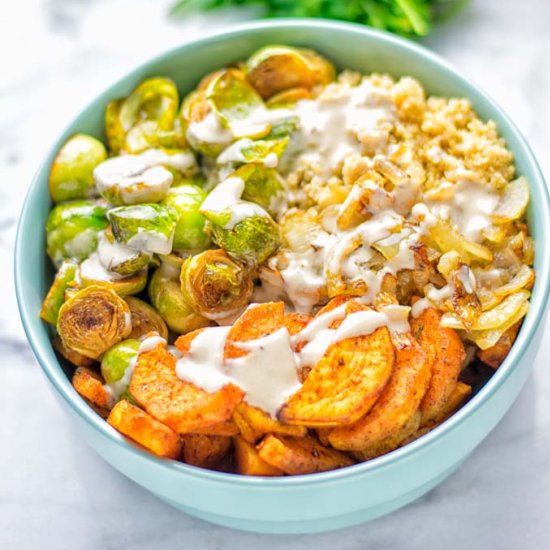 Sweet Potato Brussels Sprout Salad