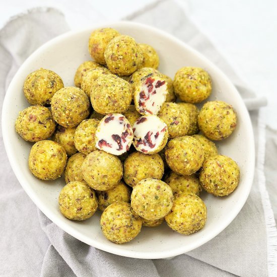 Cranberry Pistachio Easy Truffles