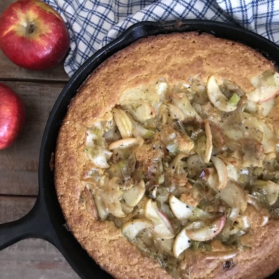 Leek & Apple Cornbread