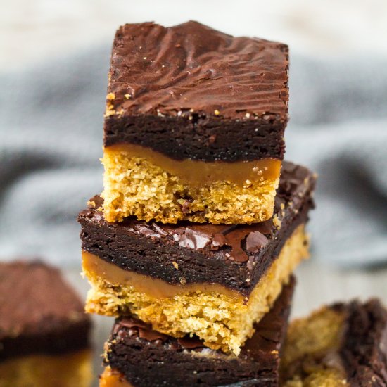 Choc Chip Cookie Caramel Brownies