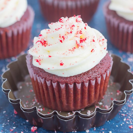 Peppermint Red Velvet Cupcakes