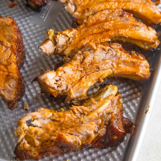 Oven Baked Ribs with Honey-Sriracha