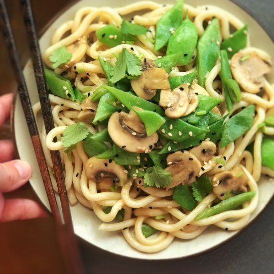 Noodle & Bean Stir Fry with Miso