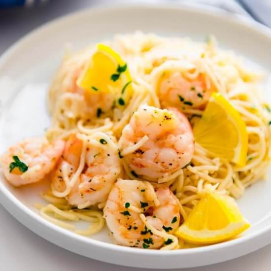 Lemon Garlic Shrimp Pasta