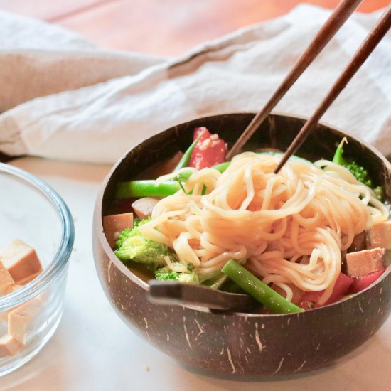 Veggie Miso Ramen Soup (Vegan)