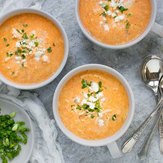 Buffalo Blue Cheese Chicken Soup