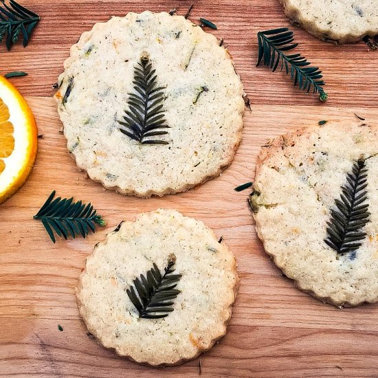 Redwood Needle Shortbread Cookies