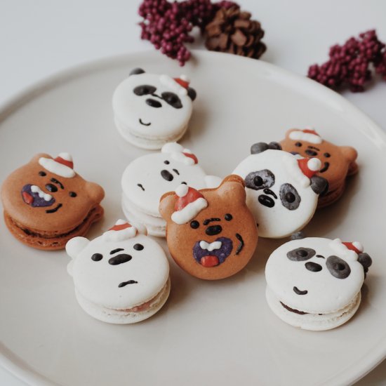 We Bare Bear Christmas Macarons