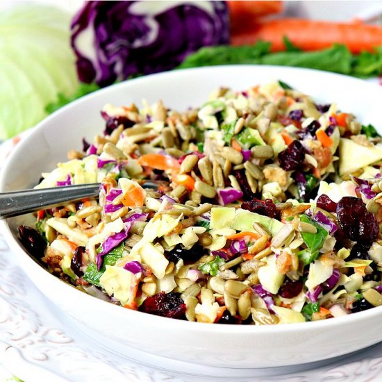 Sunflower Kale Cabbage Salad