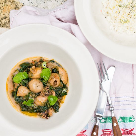 Cuttlefish & Spinach Stew