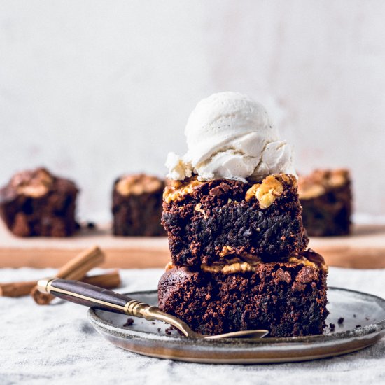 Vegan Mexican Hot Chocolate Brownie