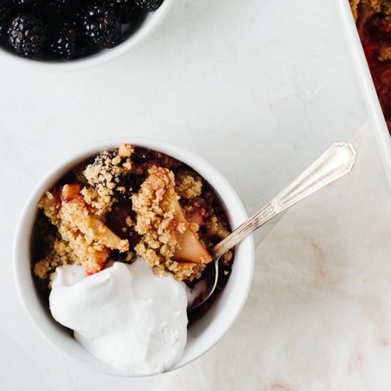 Vegan Apple and Blackberry Crumble