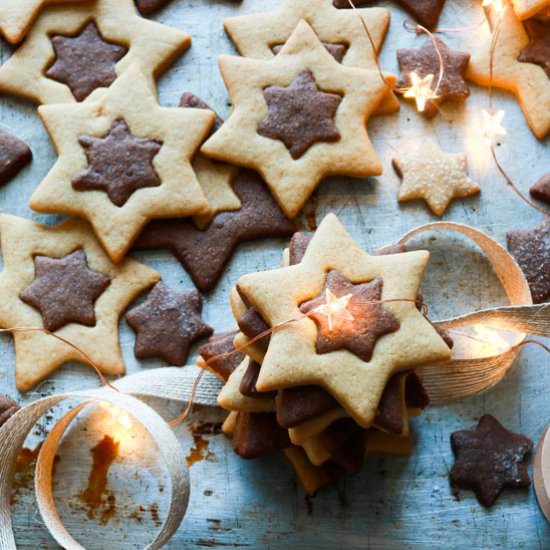 Orange and Chocolate Star Cookies