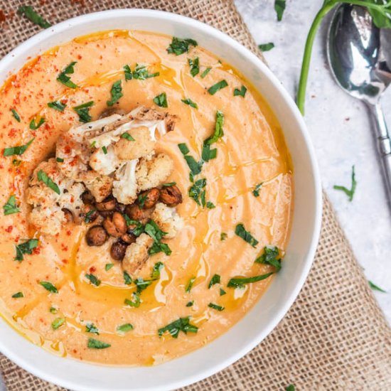 Vegan Roasted Cauliflower Soup