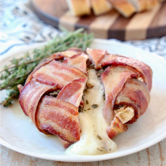 Garlic Herb Bacon Wrapped Brie