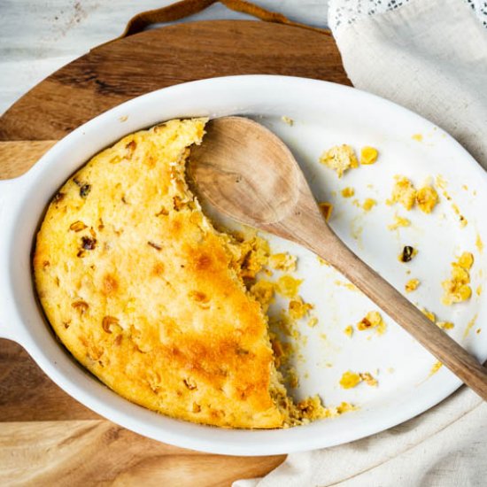 Spoon Cornbread with Roasted Corn