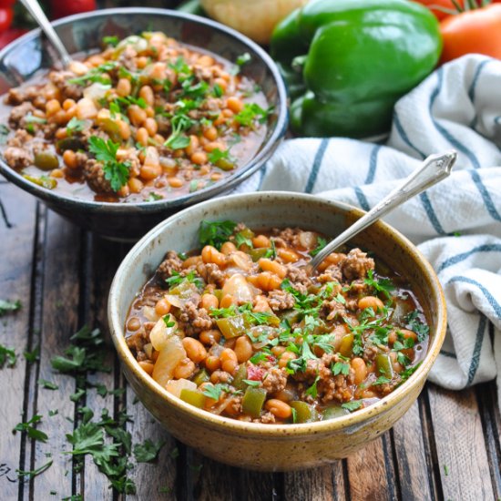 Slow Cooker Cowboy Pork & Beans