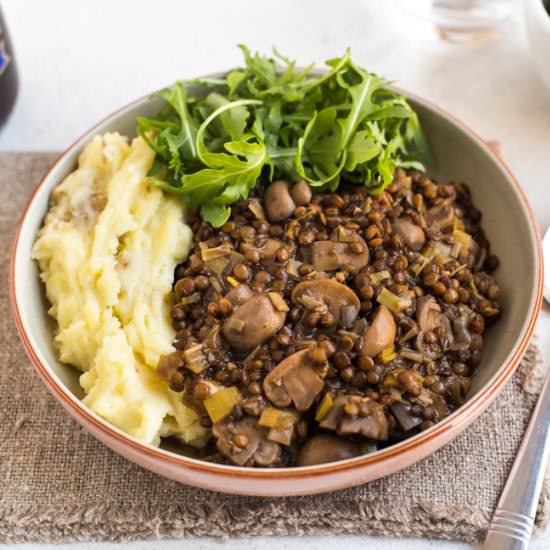 Lentil and mushroom stew