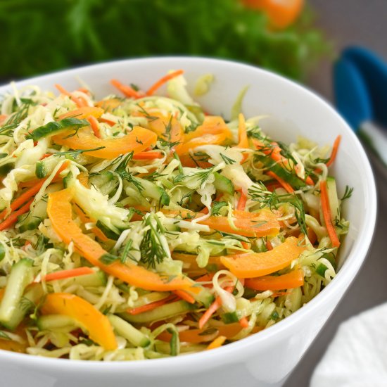 Cabbage Carrot Pepper Salad