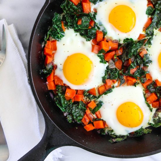 Sweet Potato and Kale Eggs