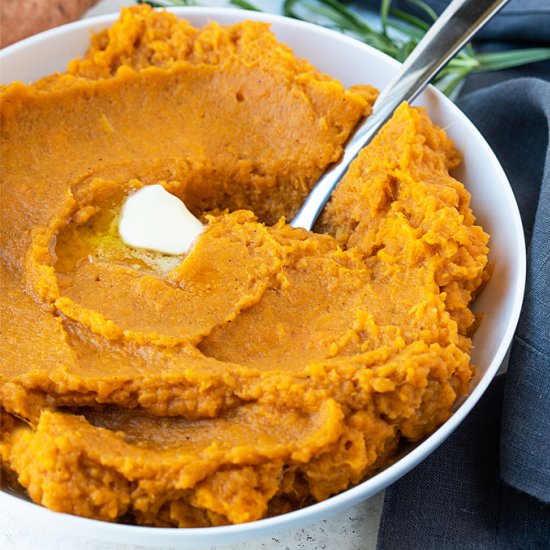 slow cooker mashed sweet potatoes