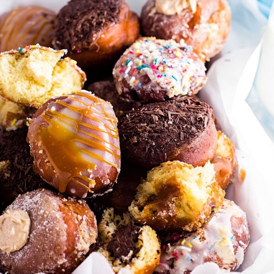 Fried Chocolate and Caramel Donuts