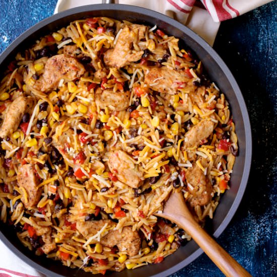 Southwestern Chicken Orzo Skillet