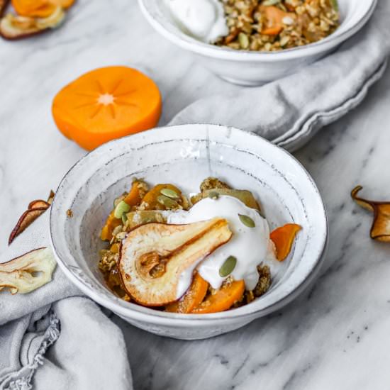 Vegan Pear & Persimmon Crisp