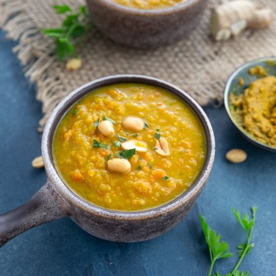 Chunky Carrot Lentil Curry Soup