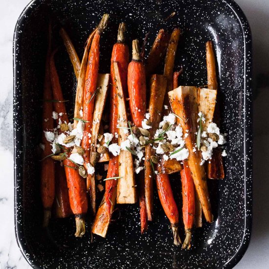 Spiced Roasted Parsnips and Carrots