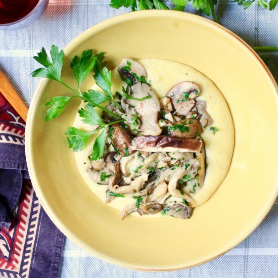 Goat Cheese Polenta with Mushrooms