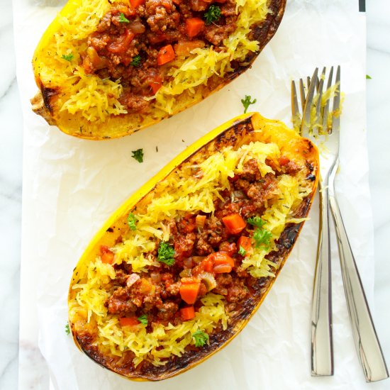 Spaghetti Squash with Bolognese