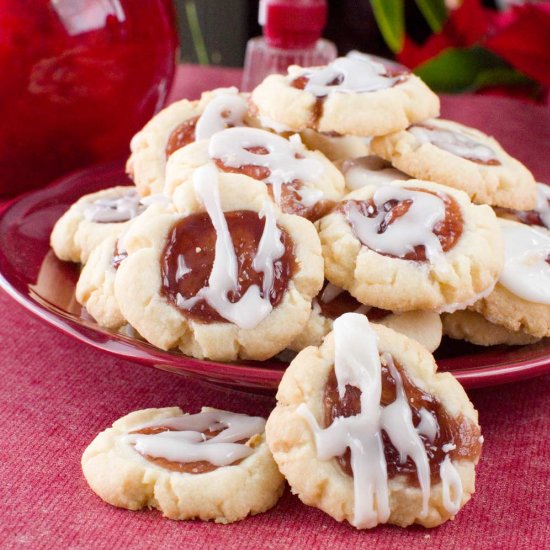 Raspberry Almond Shortbread Cookies