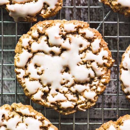 Maple Glazed Oatmeal Cookies