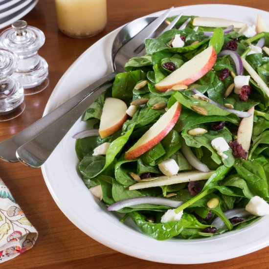 Spinach Apple Cranberry Salad