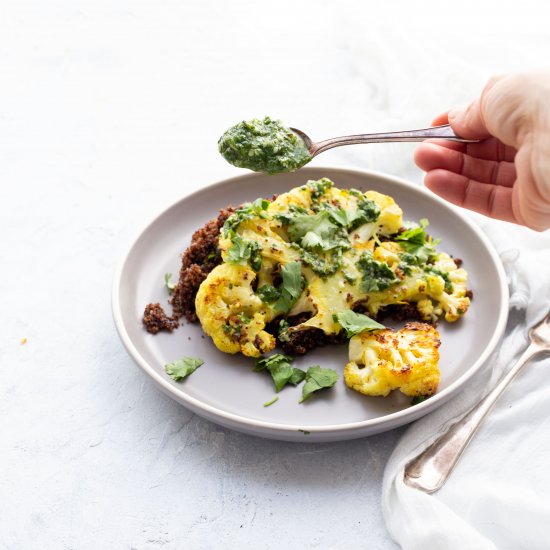 Curried Cauliflower Steaks