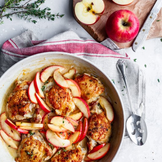 Cider Braised Chicken Thighs