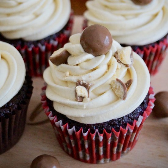 chocolate malt cupcakes