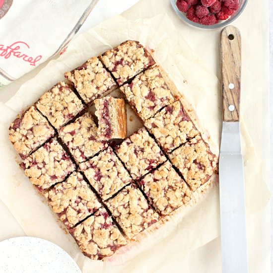 Raspberry Almond Oat Squares