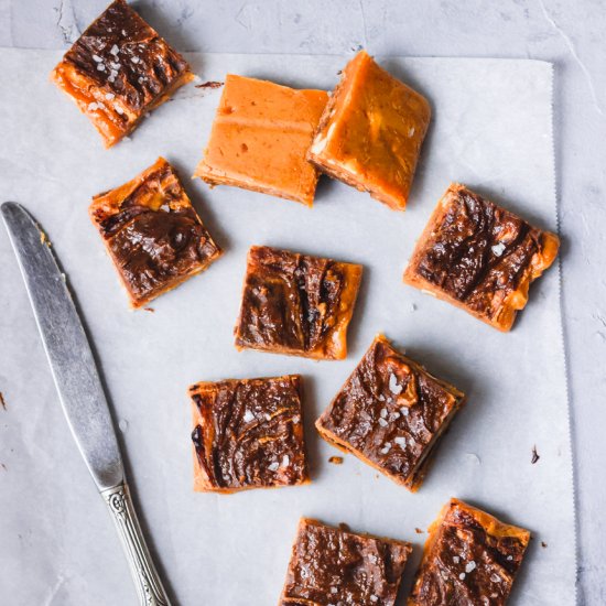 Pumpkin Chocolate Milk Toffee-Fudge