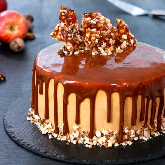 Apple Walnut Caramel Cake