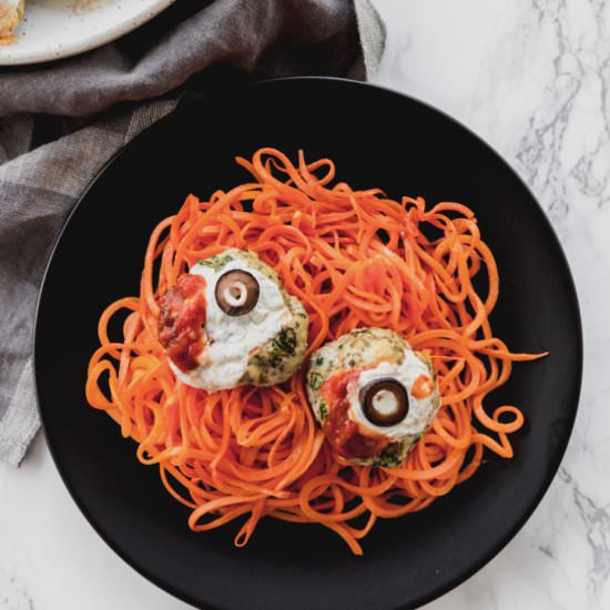 Sweet Potato Spaghetti and Meatball