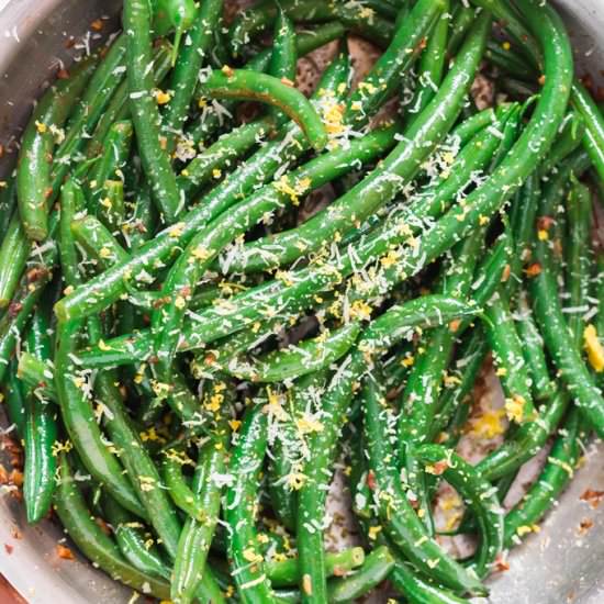 Sauteed Green Beans with Garlic Lemon