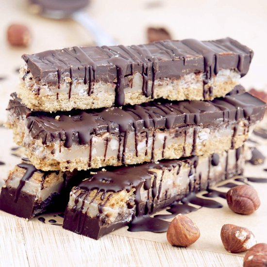 Chocolate Caramel Hazelnut Bars