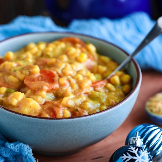 One Pot Vegan Corn Chowder