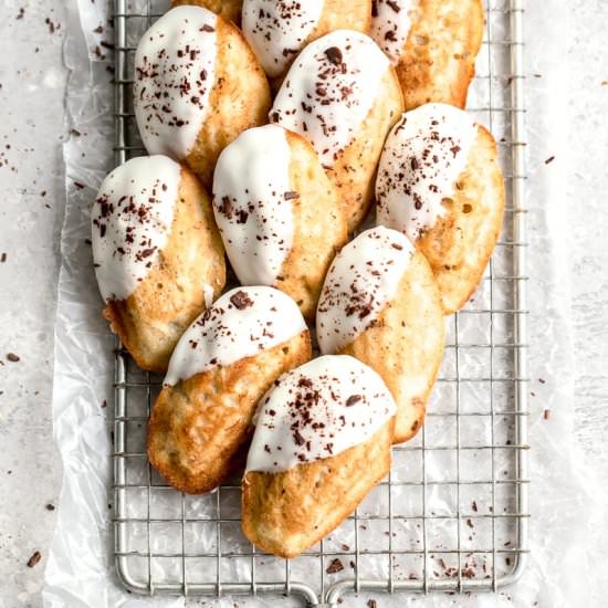 White Chocolate Banana Madeleines