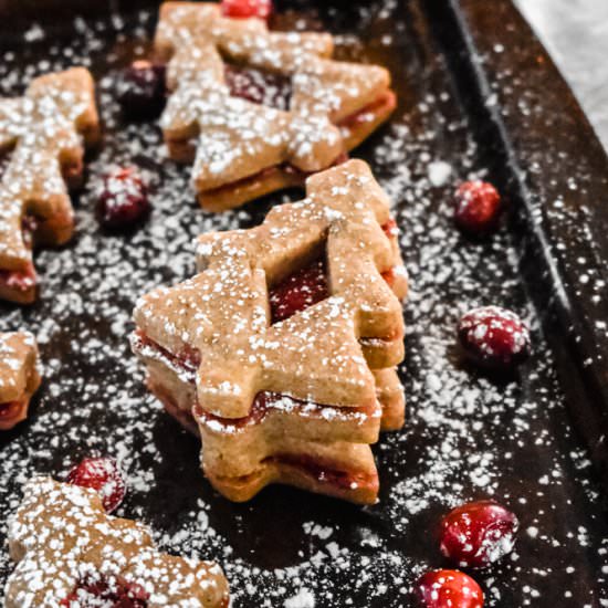 Gingerbread Linzer Cookies