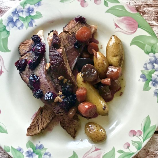 Brisket with Blueberry Gastrique