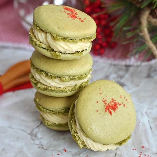 Matcha Macarons with Baileys Butter